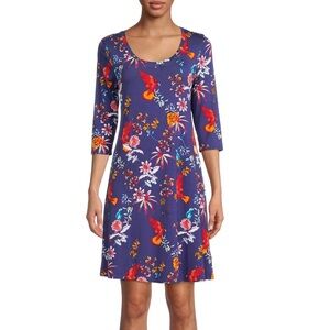 Pioneer Woman Tropical Parrot ¾ Sleeve Day Dress XXXL